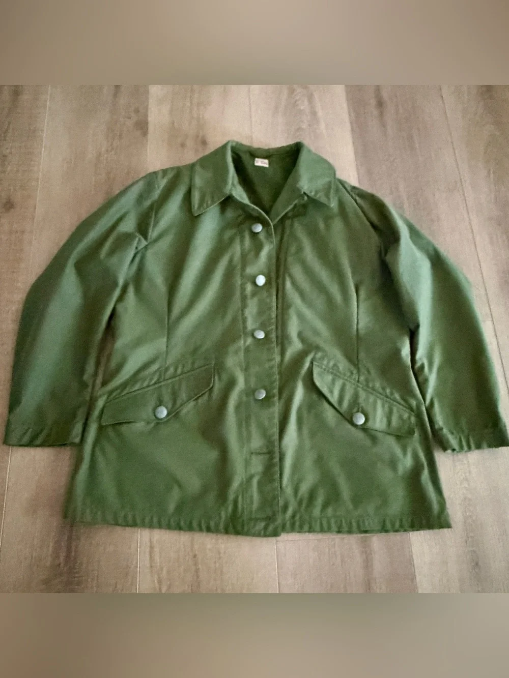 Vintage 1968 Swedish Army Military Green Jacket E 104 Chest 48” Chore Hunting - Picture 8 of 16